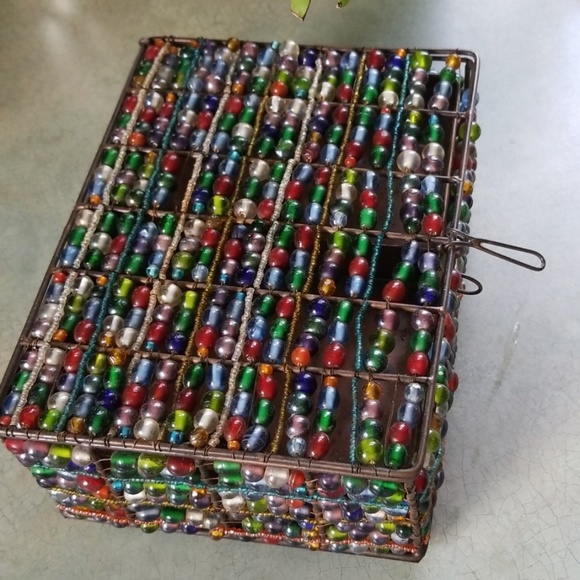 OOAK JEWELRY BOX ARTISAN MADE~COPPER &BEADS.AB FAB - Picture 2 of 6